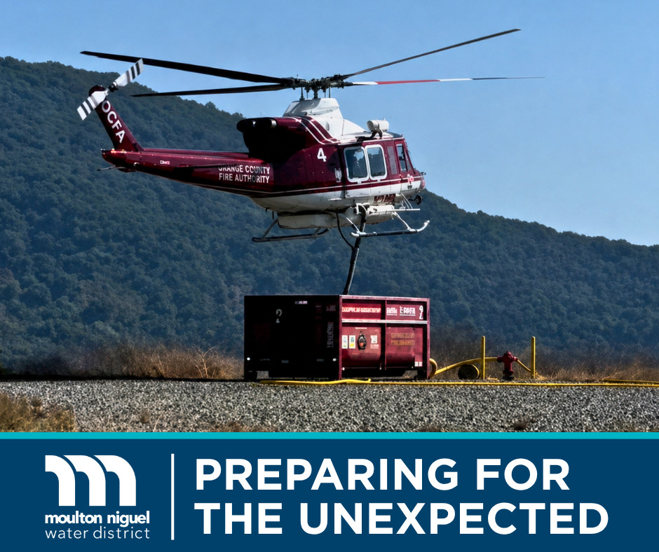 Orange County Fire Authority helicopter supporting emergency response operations. Preparing for the Unexpected
